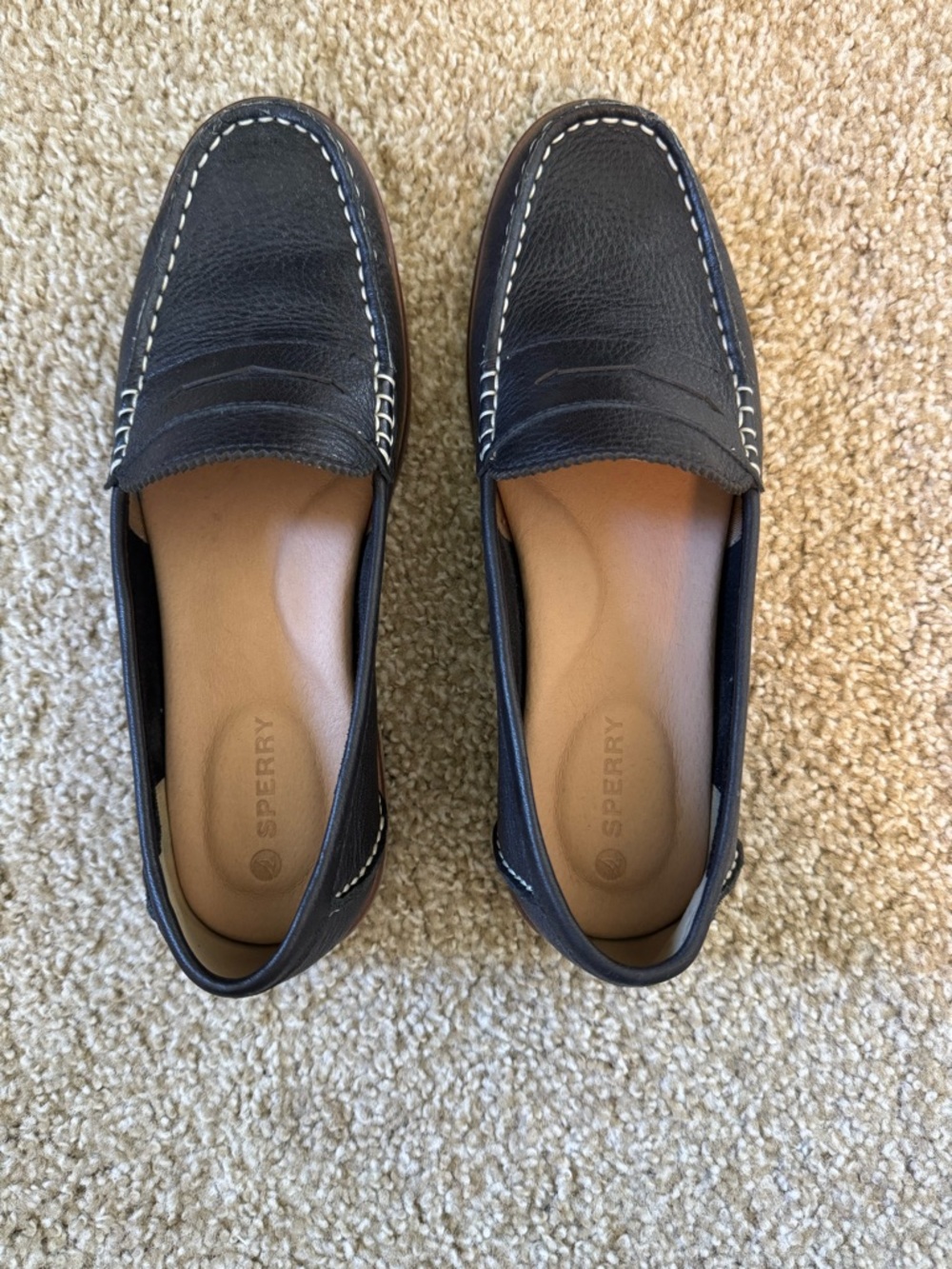 Sperry Black Leather Boat Shoe